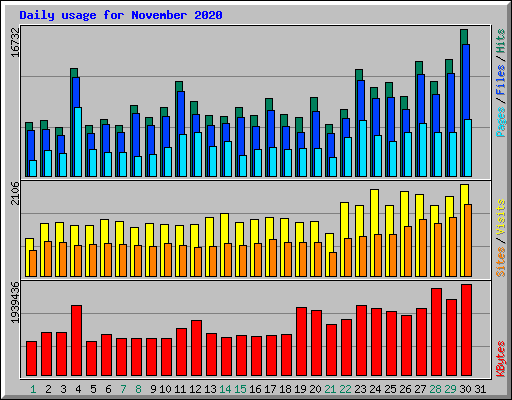 Daily usage for November 2020