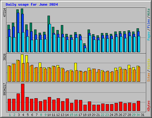 Daily usage for June 2024