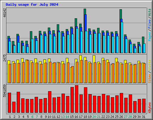 Daily usage for July 2024