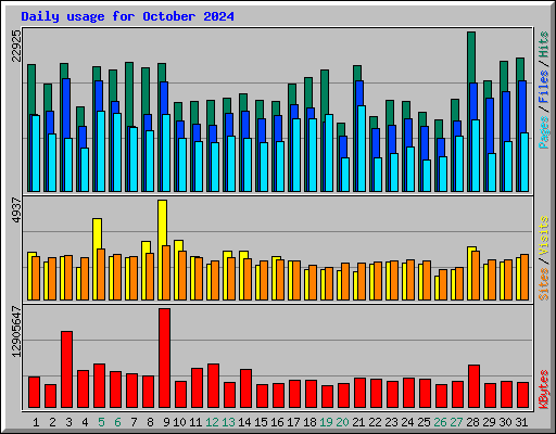Daily usage for October 2024