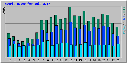 Hourly usage for July 2017