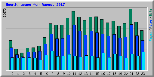 Hourly usage for August 2017