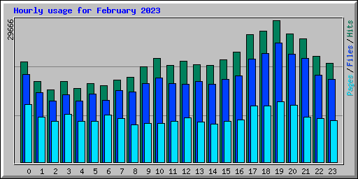 Hourly usage for February 2023