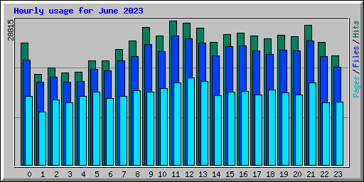 Hourly usage for June 2023