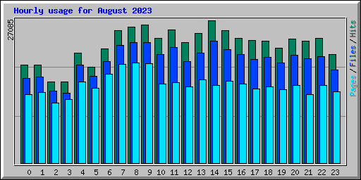 Hourly usage for August 2023
