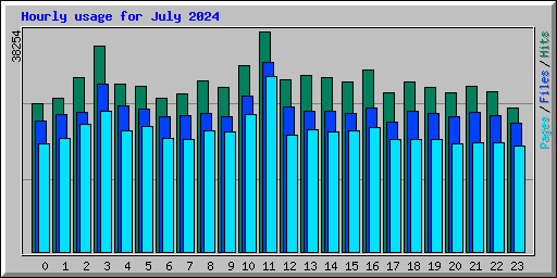 Hourly usage for July 2024